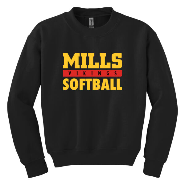 Mills Softball Youth Heavy Blend Crewneck Sweatshirt Thumbnail