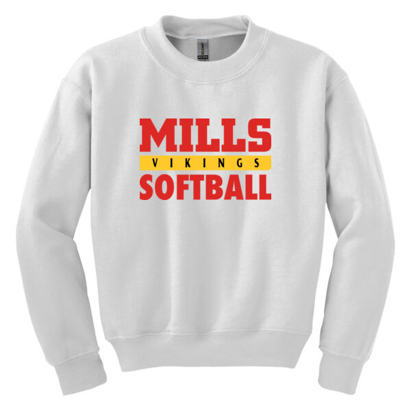 Mills Softball Youth Heavy Blend Crewneck Sweatshirt Thumbnail