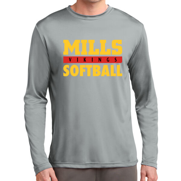 Mills Softball Long Sleeve I.Grey PosiCharge Competitor Tee Thumbnail