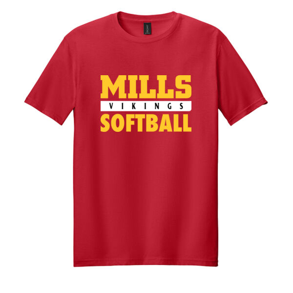 Mills Softball Red Softstyle T Shirt Thumbnail