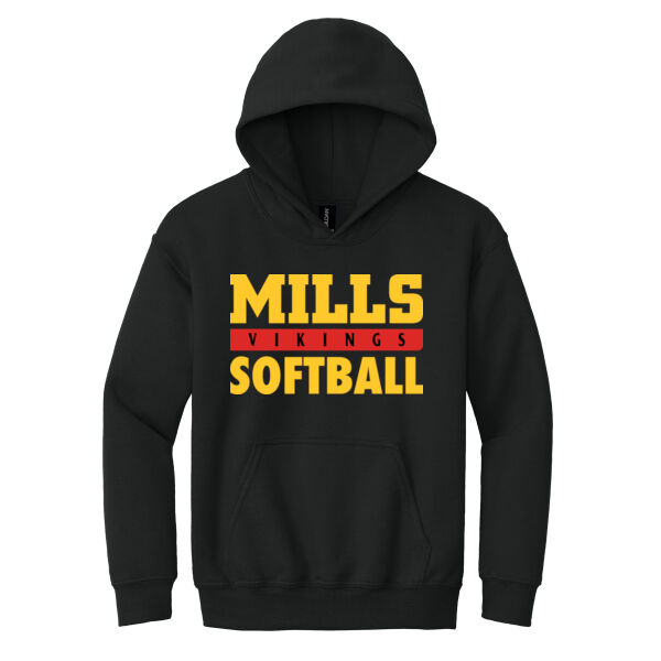 Mills Softball Youth Heavy Blend Hooded Sweatshirt Thumbnail