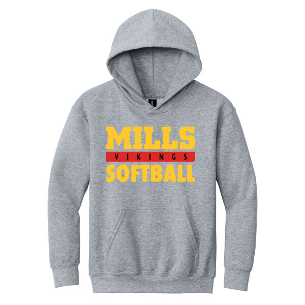 Mills Softball Youth Heavy Blend Hooded Sweatshirt Thumbnail