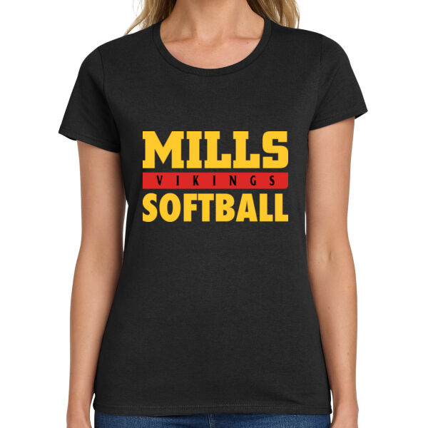 Mills Softball Ladies Heavy Cotton 100% Cotton T Shirt Thumbnail