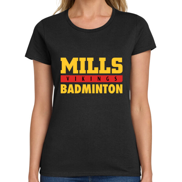 Mills Badminton Ladies Heavy Cotton 100% Cotton T Shirt Thumbnail