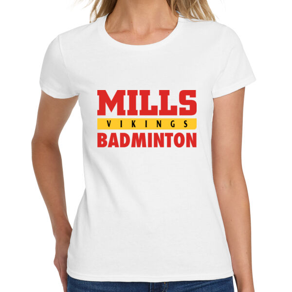 Mills Badminton Ladies Heavy Cotton 100% Cotton T Shirt Thumbnail