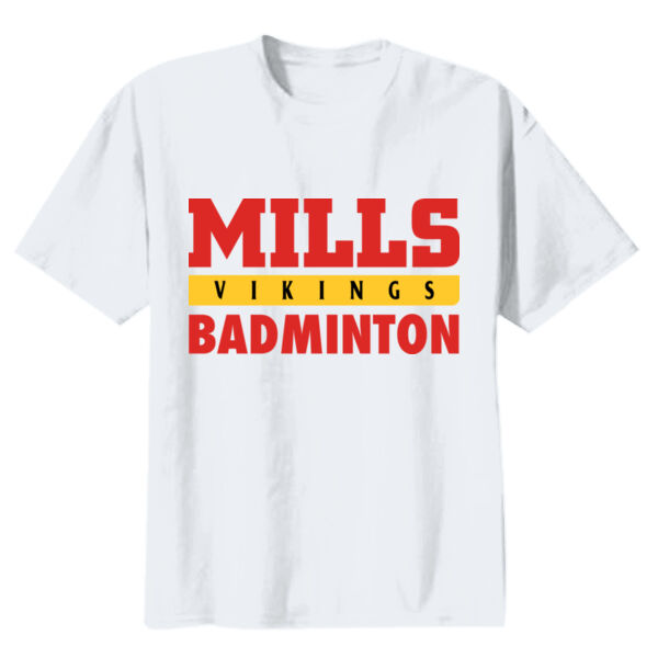 Mills Badminton Youth Heavy Cotton 100% Cotton T Shirt Thumbnail