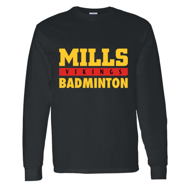 Mills Badminton Heavy Cotton 100% Cotton Long Sleeve T Shirt Thumbnail