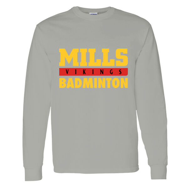 Mills Badminton Heavy Cotton 100% Cotton Long Sleeve T Shirt Thumbnail