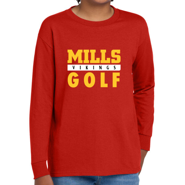 Mills Golf Youth Heavy Cotton 100% Cotton Long Sleeve T Shirt Thumbnail