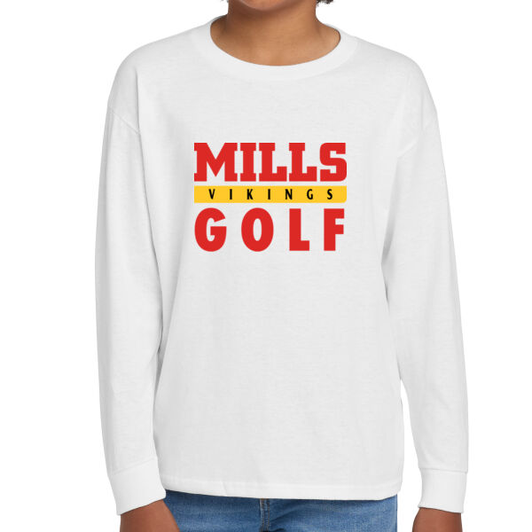 Mills Golf Youth Heavy Cotton 100% Cotton Long Sleeve T Shirt Thumbnail