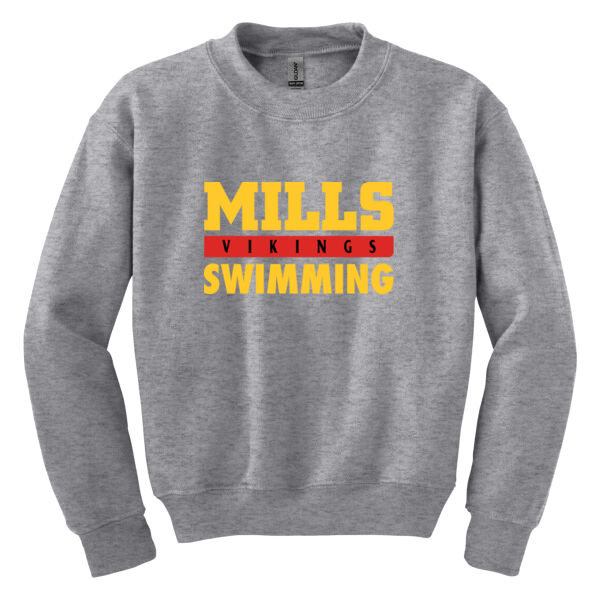 Mills Swimming Youth Heavy Blend Crewneck Sweatshirt Thumbnail