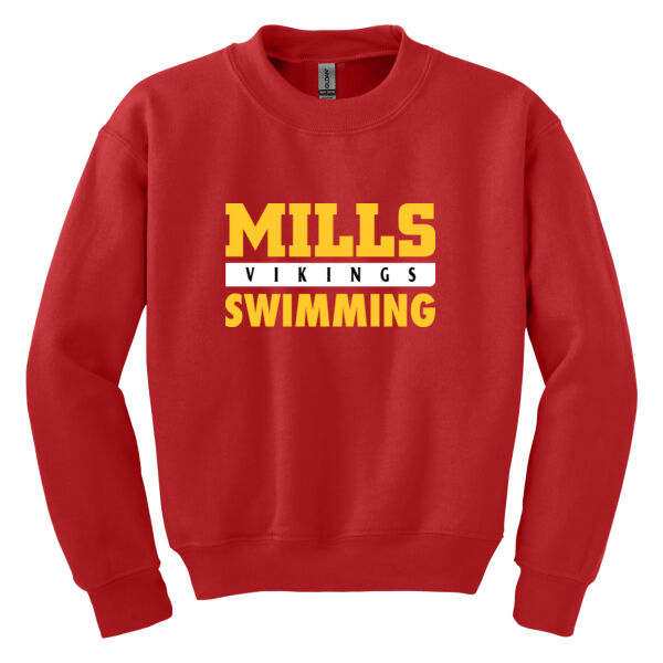 Mills Swimming Youth Heavy Blend Crewneck Sweatshirt Thumbnail