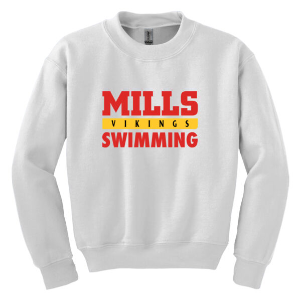 Mills Swimming Youth Heavy Blend Crewneck Sweatshirt Thumbnail