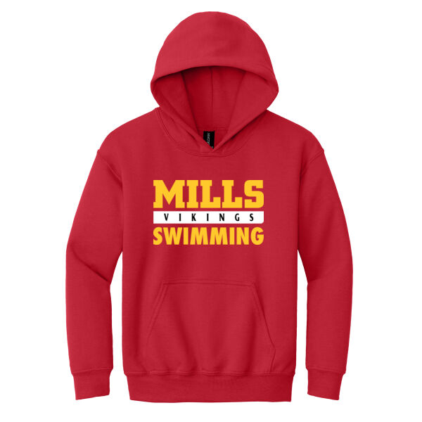 Mills Swimming Youth Heavy Blend Hooded Sweatshirt Thumbnail