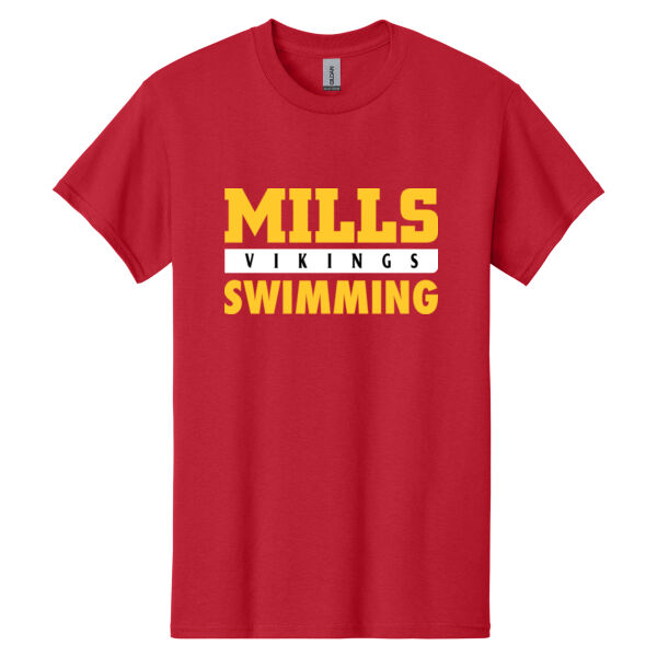 Mills Swimming Heavy Cotton 100% Cotton T Shirt Thumbnail