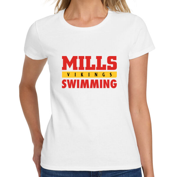 Mills Swimming Ladies Heavy Cotton 100% Cotton T Shirt Thumbnail