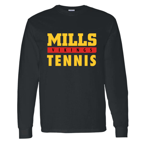 Mills Tennis Heavy Cotton 100% Cotton Long Sleeve T Shirt Thumbnail