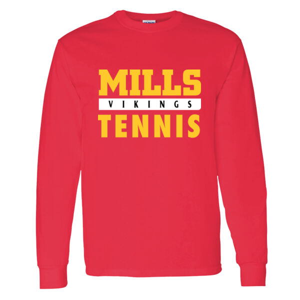 Mills Tennis Heavy Cotton 100% Cotton Long Sleeve T Shirt Thumbnail