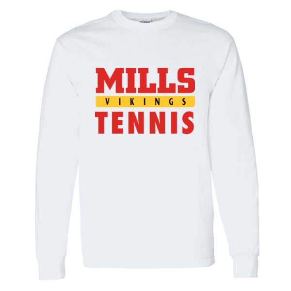 Mills Tennis Heavy Cotton 100% Cotton Long Sleeve T Shirt Thumbnail