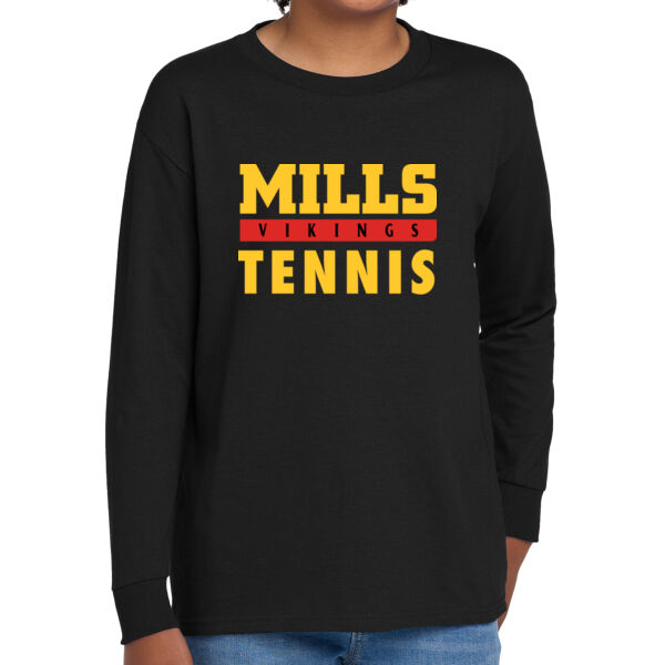 Mills Tennis Youth Heavy Cotton 100% Cotton Long Sleeve T Shirt Thumbnail