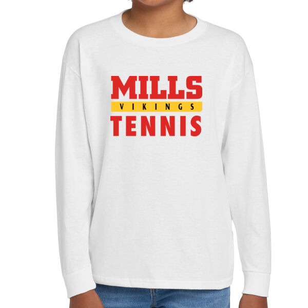 Mills Tennis Youth Heavy Cotton 100% Cotton Long Sleeve T Shirt Thumbnail