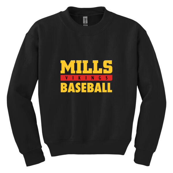 Mills Baseball Youth Heavy Blend Crewneck Sweatshirt Thumbnail