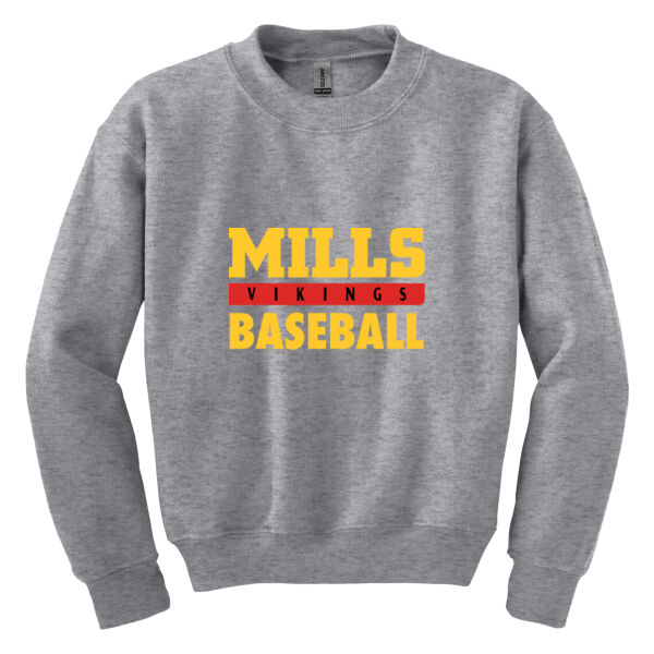 Mills Baseball Youth Heavy Blend Crewneck Sweatshirt Thumbnail
