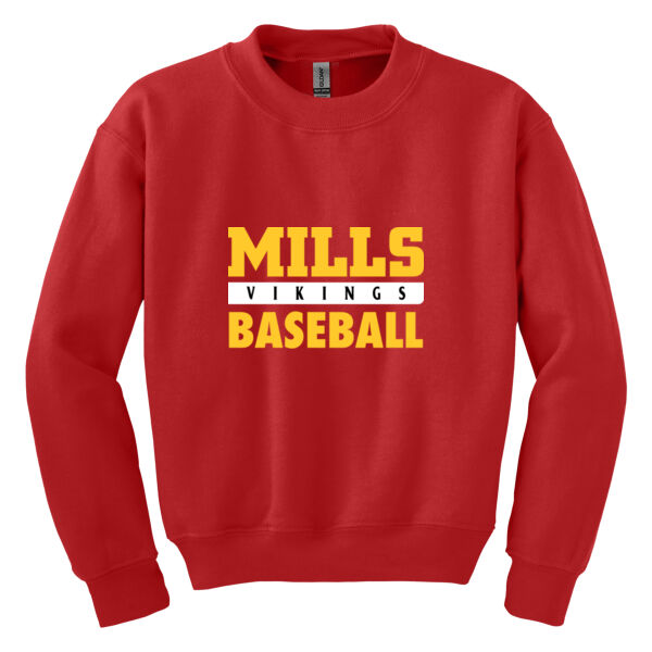 Mills Baseball Youth Heavy Blend Crewneck Sweatshirt Thumbnail