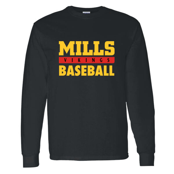 Mills Baseball Heavy Cotton 100% Cotton Long Sleeve T Shirt Thumbnail