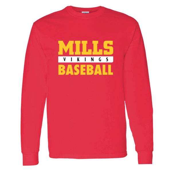 Mills Baseball Heavy Cotton 100% Cotton Long Sleeve T Shirt Thumbnail
