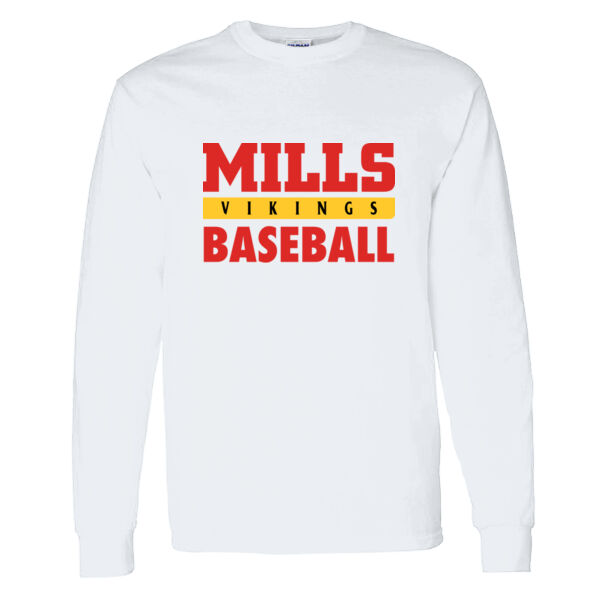 Mills Baseball Heavy Cotton 100% Cotton Long Sleeve T Shirt Thumbnail