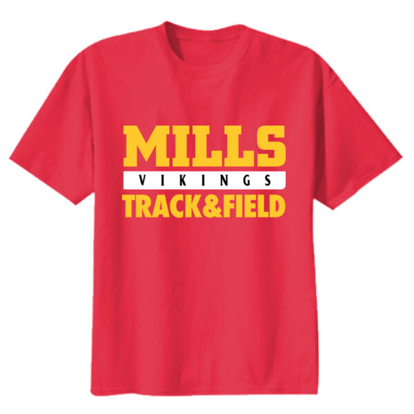 Mills Track & Field Youth Heavy Cotton 100% Cotton T Shirt Thumbnail