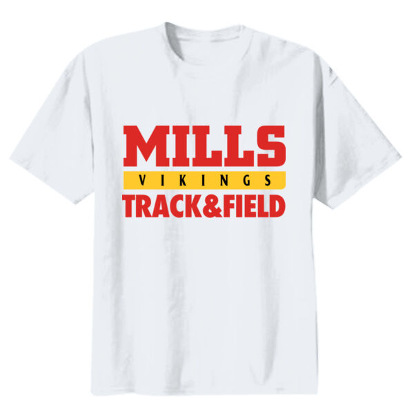 Mills Track & Field Youth Heavy Cotton 100% Cotton T Shirt Thumbnail