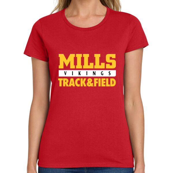 Mills Track & Field Ladies Heavy Cotton 100% Cotton T Shirt Thumbnail