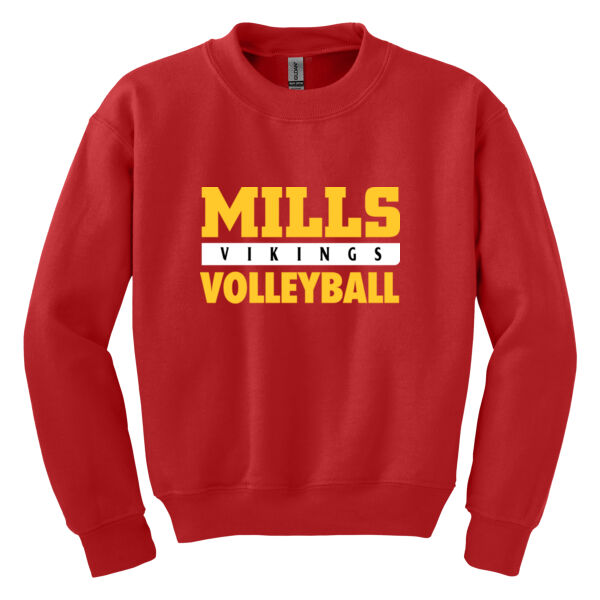 Mills Volleyball Youth Heavy Blend Crewneck Sweatshirt Thumbnail