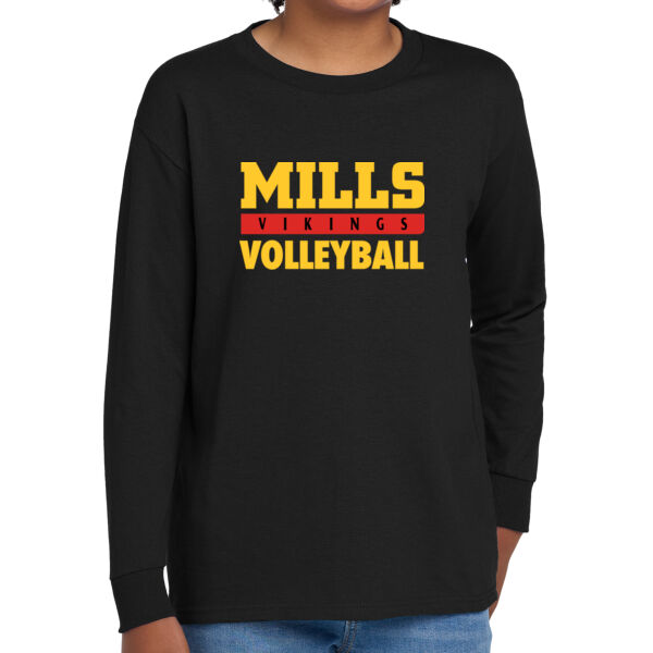 Mills Volleyball Youth Heavy Cotton 100% Cotton Long Sleeve T Shirt Thumbnail
