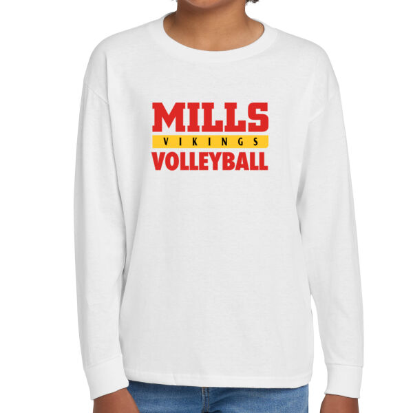 Mills Volleyball Youth Heavy Cotton 100% Cotton Long Sleeve T Shirt Thumbnail