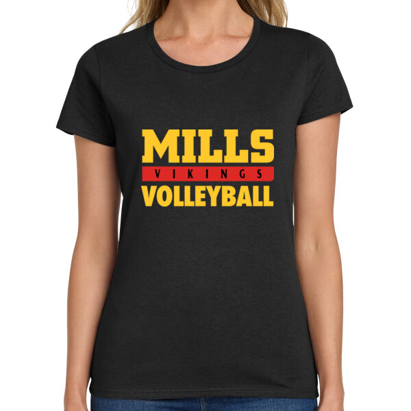 Mills Volleyball Ladies Heavy Cotton 100% Cotton T Shirt Thumbnail