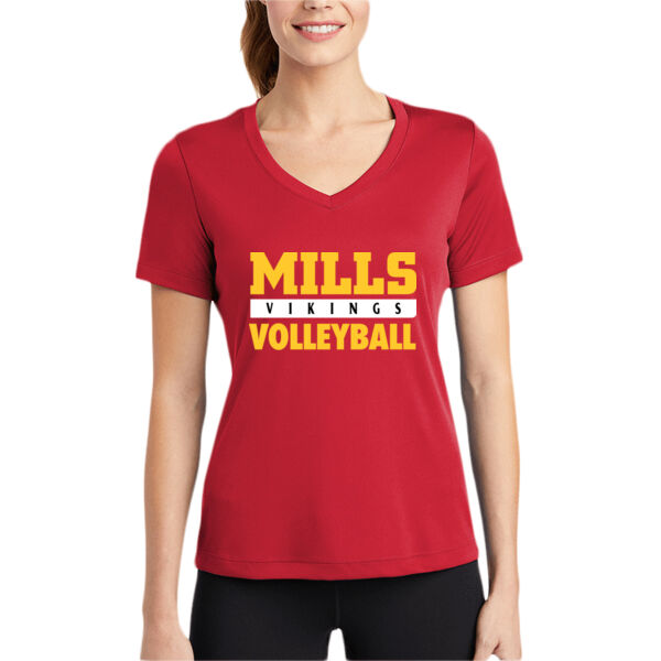 Mills Volleyball Women's PosiCharge Competitor V Neck Tee Thumbnail