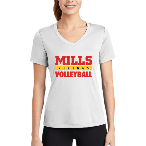 Mills Volleyball Women's PosiCharge Competitor V Neck Tee Thumbnail