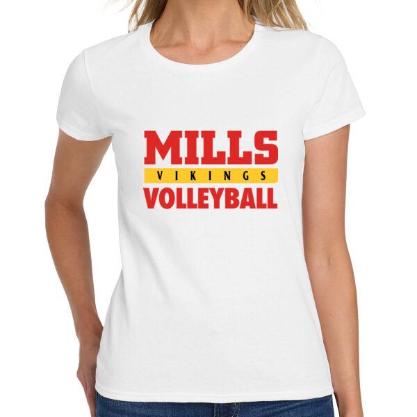Mills Volleyball Ladies Heavy Cotton 100% Cotton T Shirt Thumbnail